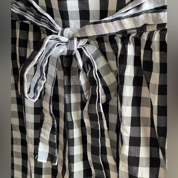 J Crew Black and White Tie Front 100% Cotton Gingham Skirt - Picture 12 of 12